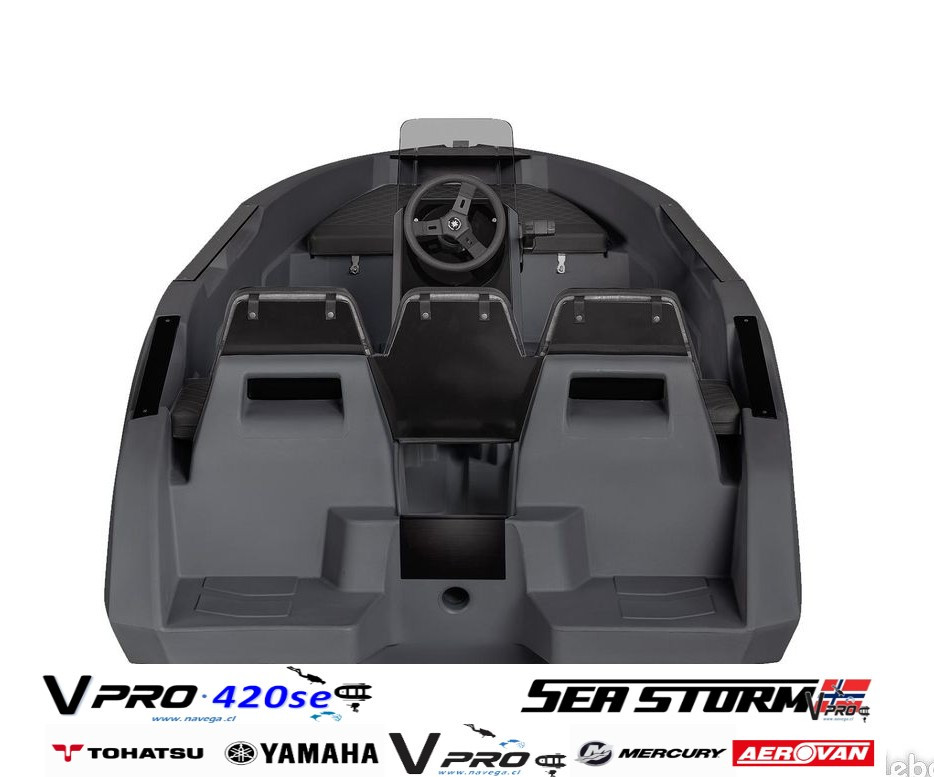 SeaStorm 14" 4.27m eslora Gris Oscuro con carro náutico